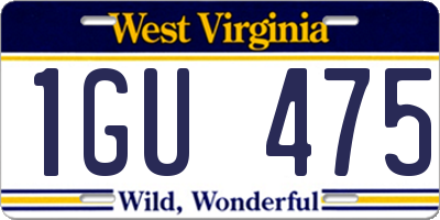 WV license plate 1GU475