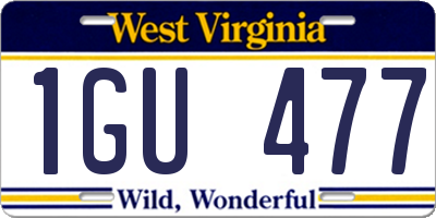WV license plate 1GU477