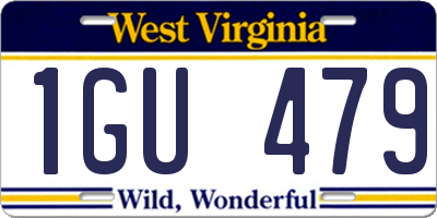 WV license plate 1GU479