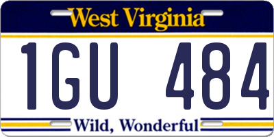 WV license plate 1GU484