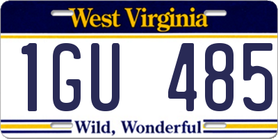 WV license plate 1GU485