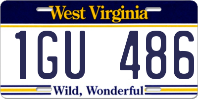 WV license plate 1GU486