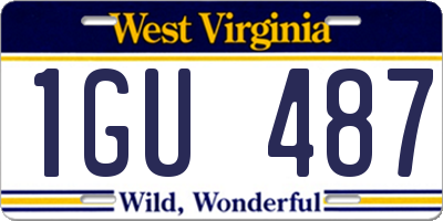 WV license plate 1GU487