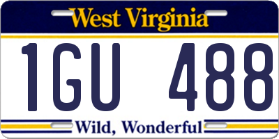 WV license plate 1GU488
