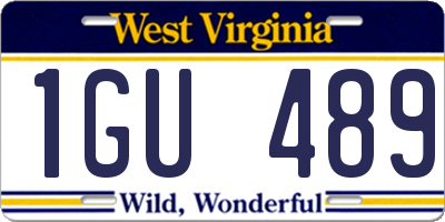 WV license plate 1GU489