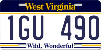 WV license plate 1GU490