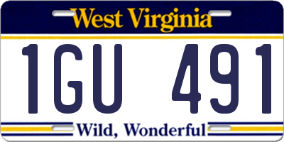 WV license plate 1GU491