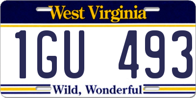 WV license plate 1GU493