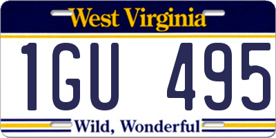WV license plate 1GU495