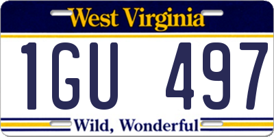 WV license plate 1GU497