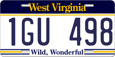 WV license plate 1GU498