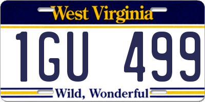 WV license plate 1GU499