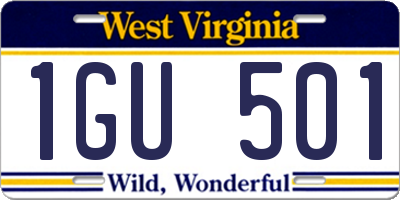 WV license plate 1GU501