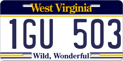 WV license plate 1GU503