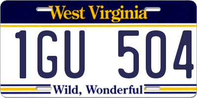 WV license plate 1GU504