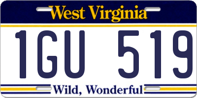 WV license plate 1GU519