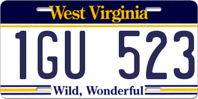 WV license plate 1GU523