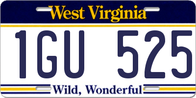 WV license plate 1GU525