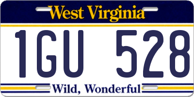 WV license plate 1GU528