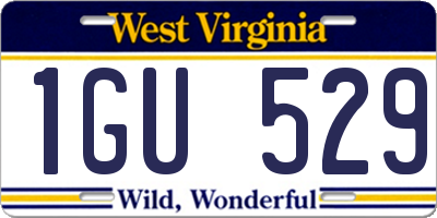 WV license plate 1GU529