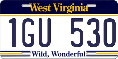 WV license plate 1GU530