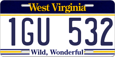WV license plate 1GU532