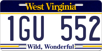 WV license plate 1GU552