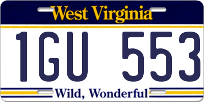 WV license plate 1GU553