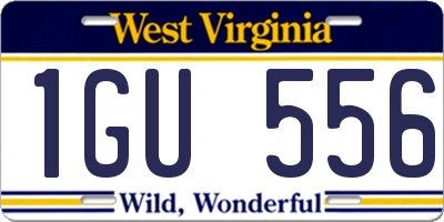 WV license plate 1GU556