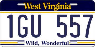 WV license plate 1GU557