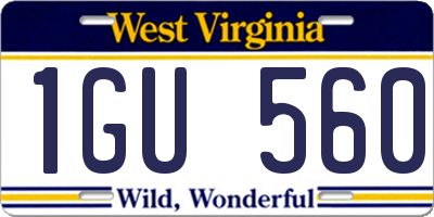 WV license plate 1GU560