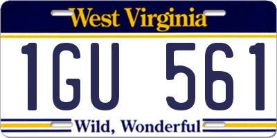WV license plate 1GU561