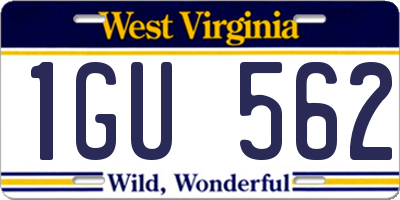 WV license plate 1GU562