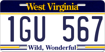 WV license plate 1GU567
