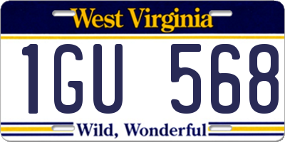 WV license plate 1GU568