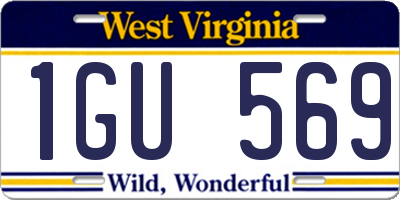 WV license plate 1GU569