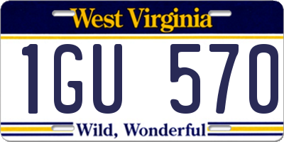 WV license plate 1GU570
