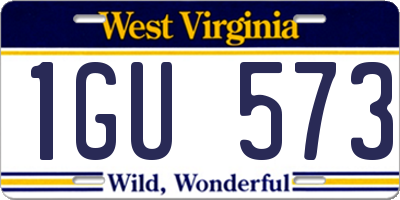 WV license plate 1GU573
