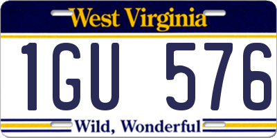 WV license plate 1GU576