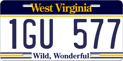 WV license plate 1GU577