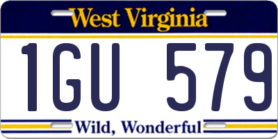 WV license plate 1GU579