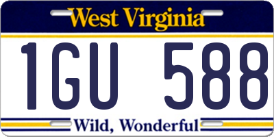 WV license plate 1GU588