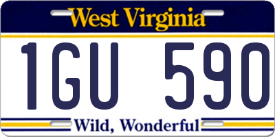WV license plate 1GU590