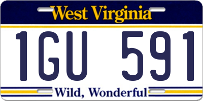 WV license plate 1GU591