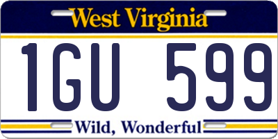 WV license plate 1GU599