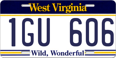 WV license plate 1GU606
