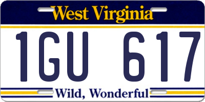 WV license plate 1GU617