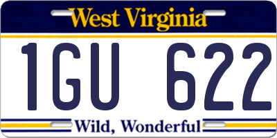WV license plate 1GU622