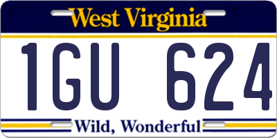 WV license plate 1GU624