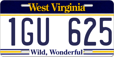 WV license plate 1GU625